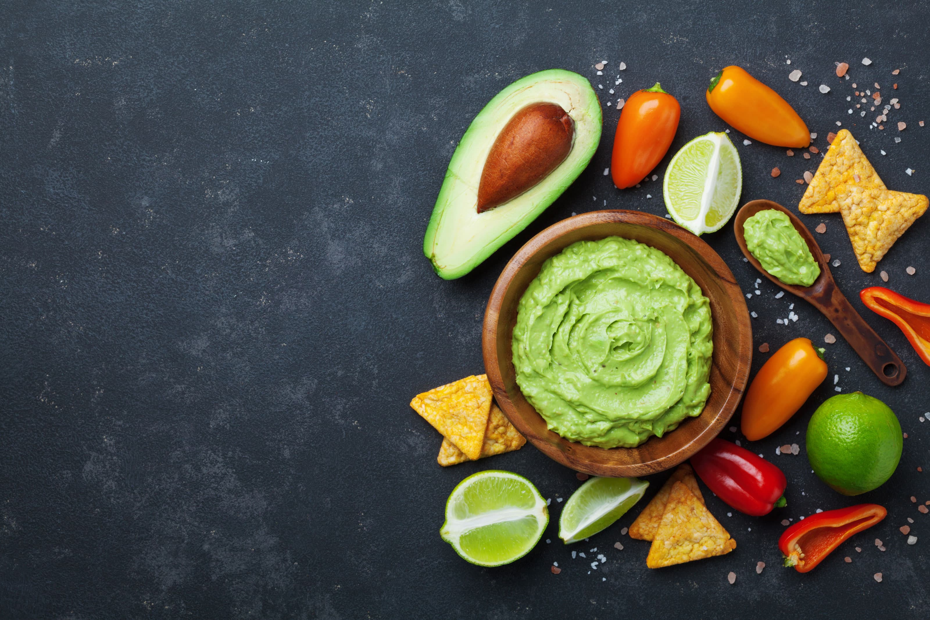 Delicious guacamole background